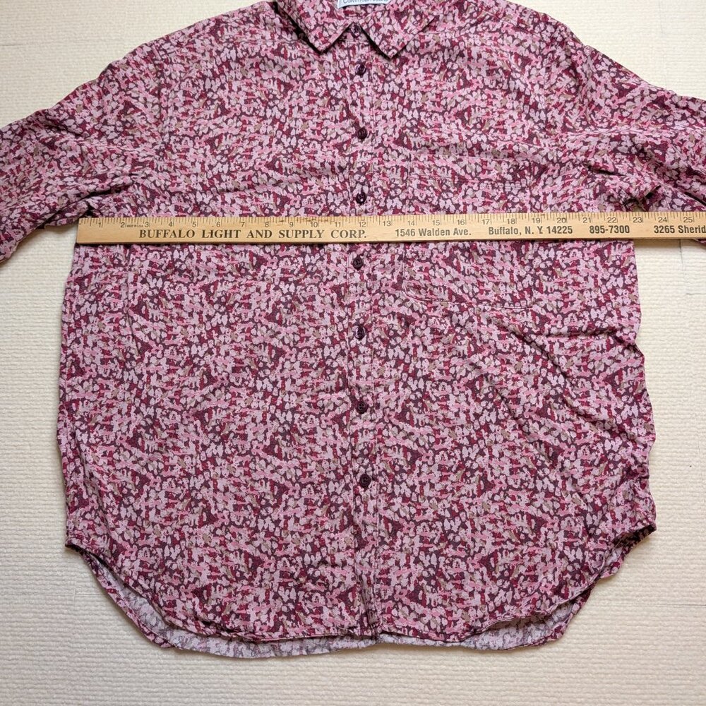 Calvin Klein Jeans long sleeve, pink, white, green button down shirt - size M - Picture 4 of 8
